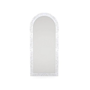 Miroir incrusté d'os à tête incurvée longue et unique, parfait pour la décoration intérieure moderne vintage Boho Chic et les utilisations d'affichage mural d'Inde - Product Image 1