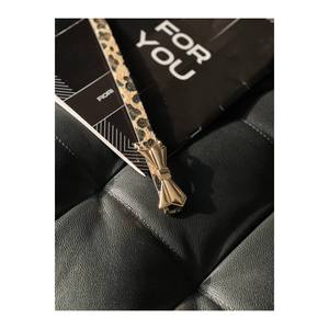 Ceinture fine pour femme à boucle nœud papillon, imprimé léopard, pour veste, chemise, robe - Léopard-Or - Product Image 1