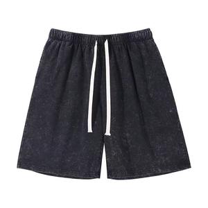 Nueva tendencia, pantalones cortos de alta calidad para hombre, pantalones cortos de verano de algodón pesado, lisos, de gran tamaño, de secado rápido, lavado ácido para hombre - Product Image 3
