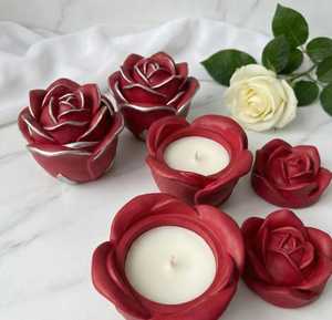 Bougie en pot en céramique romantique en forme de rose, pot en béton, bougie parfumée, idéale pour les cadeaux de la Saint-Valentin, disponible au prix de gros - Product Image 5