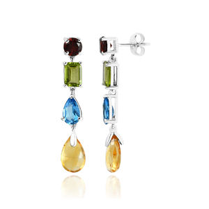 Pendientes de piedras preciosas múltiples de nueva tendencia, pendiente de gota de amatista de Plata de Ley 925 para damas y niñas - Product Image 5