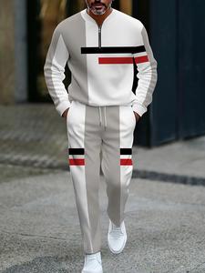 เสื้อยืดแขนยาวถักลายวินเทจสำหรับผู้ชาย แห้งเร็ว พิมพ์ลายดิจิทัล ลายทางสไตล์ลำลอง เหมาะสำหรับฤดูหนาว กิจกรรมกลางแจ้ง และสตรีทแวร์ - Product Image 4