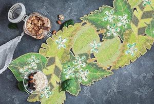 Decoración navideña y diseño de hojas con cuentas, Mantel Individual para mesa de comedor, tapete elegante, corredores decorativos hechos a mano para boda - Product Image 5
