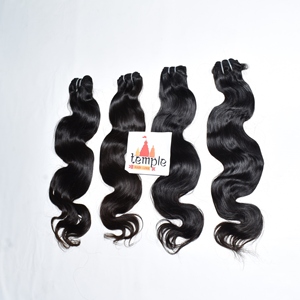 Venta al por mayor 100% Color Natural indio templo cutícula alineada extensiones de cabello humano mujeres negras ninguno procesamiento químico recto - Product Image 2