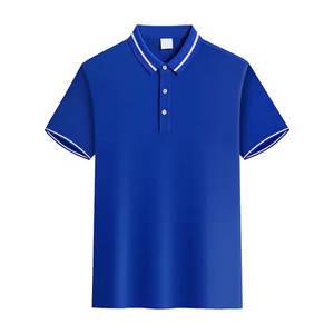 Polo de manga corta para hombre, calidad superior, transpirable, suave, de secado rápido, logotipo bordado, patrón liso, hecho de franela Fa - Product Image 3