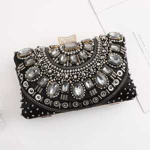 Sac à main de sport bohème de luxe pour le jour du match Chaînes de perles colorées élégantes Broderie Gland Décoration Fermeture à glissière étanche - Product Image 1