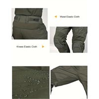 Celana Kargo Taktis Unisex Warna Hijau Zaitun Anti Air Bahan Oxford Regular Fit Dilengkapi Pelindung Lutut Model Tarik Musim Gugur
