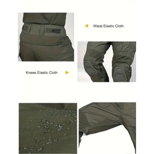 Olive Green Men's Waterproof Tactical Cargo <b>Pants</b> Knees Pads Pull Over Pockets Casual Body Fit Custom Made Cargo <b>Pant</b> Hunting - Product Image 5