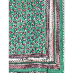 Colcha de Algodón Estampada a Mano de Alta Calidad, Colcha Kantha Hecha a Mano para el Hogar, Diseño Floral de Patchwork para Verano e Invierno - Product Image 2