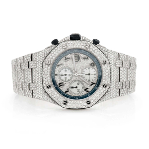 Luxury Fully Iced Out Stainless Steel Custom Logo Moissanite Quartz Movement Fashion Wrist <b>Watch</b> - Product Image 2
