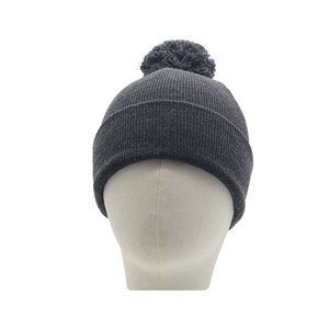 New Arrive Customized Pom Pom Beanies Hats-Winter Warm Knitted Unisex Adults Wool/Cotton Solid Pattern High Quality - Product Image 3