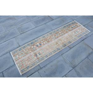 Alfombra Turca de Pasillo 1.6x5.5 pies (50x169 cm), Alfombra Azul Vintage Estilo Suroeste - Product Image 3