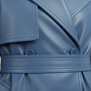 Women Long <b>Trench</b> <b>Coat</b> OEM Factory Supplier Wholesale Custom Made Elegant Fashion Outerwear Belted Double Cotton Knitted - Product Image 4