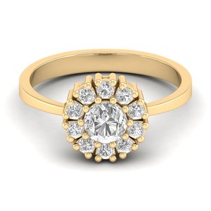 Bague de fiançailles REYES de haute qualité en or massif 14 carats plaqué rhodium, diamant de laboratoire HPHT CVD taille ronde 0,7 ct - Product Image 1