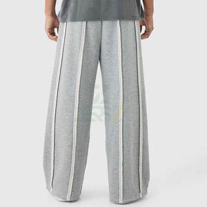 Pantalones Deportivos Personalizados para Hombre, Estilo Jogger Holgado de Felpa Francesa, Estilo Urbano, Todas las Rayas, Logotipo Bordado, Cintura Media, Lona Lavada - Product Image 2