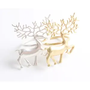 Anneaux de serviette ronds de luxe en métal or argent pour décoration de table de mariage porte-serviettes fête de mariage - Product Image 4