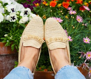 รองเท้า Raffia Loafers ธรรมชาติ/รองเท้าหนังนิ่มผ้า Raffia/รองเท้า Raffia/รองเท้าฝอยโมร็อกโก - Product Image 2
