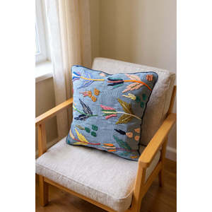 Funda de Cojín Bordada a Mano Suzani de 45 x 45 cm, Elegante Accesorio para Almohada - Product Image 6