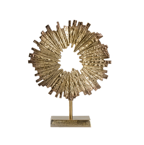 Increíble nueva llegada escultura de aspecto dorado de Metal Venta caliente abstracta a buen precio para decoración del hogar y decoración de oficina escultura moderna - Product Image 1
