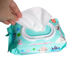 Lingettes humides parfumées de qualité supérieure, non irritantes, 80 feuilles, 90% d'eau, emballage personnalisé, couleur blanche - Product Image 2