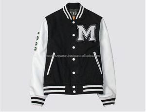 Veste d'université en tissu de marque personnalisée Baseball Football Basketball avec décoration de poche Style de veste bombardier Letterman Varsity - Product Image 4