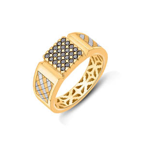 Bague en acier inoxydable plaqué or 18 carats pour homme Noble Circle - Product Image 4