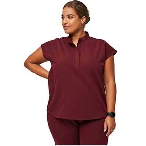 ชุดยูนิฟอร์มพยาบาลผ้าถักผสมสแปนเด็กซ์/โพลีเอสเตอร์สำหรับผู้หญิง ขายส่ง ป้องกันรอยยับ ยืดหยุ่น ตรวจจับเข็มได้ เหมาะสำหรับงานโรงพยาบาล - Product Image 2