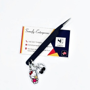 Pince à cils en acier inoxydable personnalisée en gros boîte en vrac isolation marque privée pince à cils pointe en fibre avec ensemble de breloques - Product Image 2