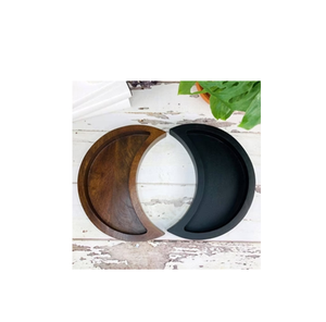 Bandeja de Luna y estrella de madera para decoración de bandeja de madera de cristal para exhibición de piedras para color negro natural - Product Image 1