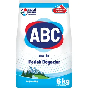 ABC Matic 6กก. ผงซักฟอกหลายผงผงซักฟอกต่อต้านริ้วรอยน้ำยาซักผ้าจากตุรกีขายส่งอุปกรณ์ทำความสะอาดผ้าซักผ้า - Product Image 5