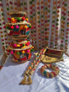 Set Phulkari Jaggo con Danda, Chaj e Binnus - Essenziali per Matrimoni Punjabi Sikh, Sangeet, Maiyan, Haldi, Feste Femminili e <span class=keywords><strong>Bhangra</strong></span> - Product Image 6