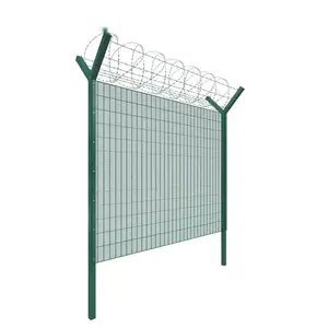 Easily assembled galvanized wire mesh fence anti climb welded 358 fence security 358 fence with y type post for prison