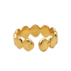 CUCOCUCA YXQ R214 Anello da donna moderno in acciaio inossidabile placcato oro, adatto per la primavera/estate, intricato e senza tempo, spedizione UE in 48 ore - Product Image 2