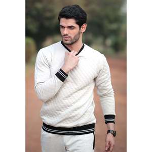 KIATE Winter Crew Neck Pullover Sweatshirt XS-XL Anti-Wrinkle Anti-Shrink Solid Pattern <b>Printed</b> Hoodie Knitted Fabric Plain Dye - Product Image 4