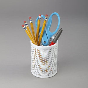 Antique Style Brass Pen Holder Simple Design Handmade Geometric Desk Storage for Promotional Gift - Product Image 4