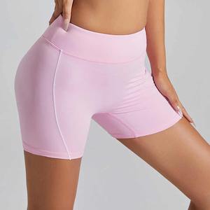 Short de Yoga de Compression à Fermeture Élastique Taille Haute pour Femmes Séchage Rapide Respirant Spandex/Nylon Logo Personnalisé Leggings de Couleur Unie - Product Image 1