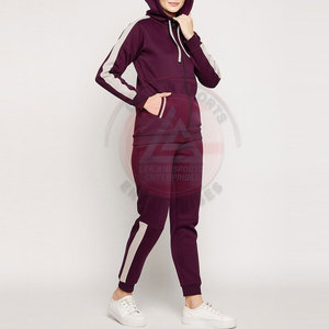 Latest Design Winter Solid Casual Women's Tracksuit 100% Cotton Fleece Breathable Eco-Friendly 2-Piece Long <b>Set</b> - Product Image 5