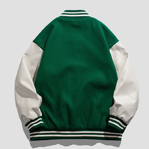 Chaqueta Varsity de Béisbol para Hombre, Estilo Urbano, 100% Algodón, Cuello Alto, Transpirable, Resistente al Viento, Manga Larga, Logotipo Frontal - Product Image 2