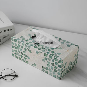 Caja de Pañuelos de Papel de Primera Calidad con Diseño de Flores Grabadas, Elegante Soporte Hecho a Mano para Uso Festivo en el Hogar, Regalo Tradebyd - Product Image 1