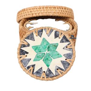 Venta caliente de lujo hecho a mano mosaico revestimiento Shell incrustaciones Madre de la perla bandeja para servir hecho en Vietnam - Product Image 1