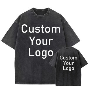 Camisetas Personalizadas Baratas en 3D para Hombre, de Hombros Caídos, Estilo Vintage, Lavado Ácido, Cuello Redondo, 100% Algodón - Product Image 1