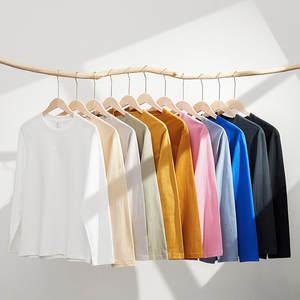 230 Gsm manga larga 100% algodón camiseta calidad Unisex algodón peinado camiseta para hombres - Product Image 6