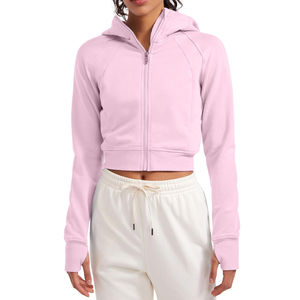 Sudaderas con capucha de cuello alto con cremallera para mujer, sudaderas con cremallera, chaquetas de lana, Tops, cuello alto corto de gran tamaño, sudaderas con capucha cortas con cremallera - Product Image 1