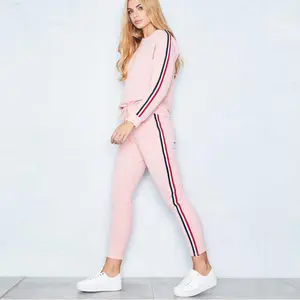 2024 mới mùa đông Tracksuit thiết lập cho phụ nữ tùy chỉnh bán buôn Tracksuit Phụ nữ/phụ nữ mồ hôi phù hợp với Tracksuit với sọc bên