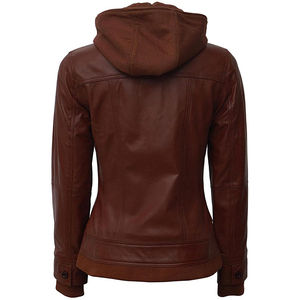 High Quality Custom Motorcycle Leather Coats With Zipper Wholesale <b>Women</b> Custom Genuine Leather <b>Jacket</b> For Sale - Product Image 4