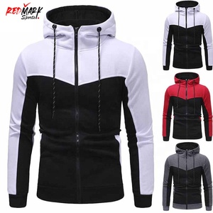 Sudaderas con cremallera ajustadas de alta calidad para hombre, la mejor calidad, nuevo diseño, ropa de calle, Color blanco y negro con estampado en relieve - Product Image 6