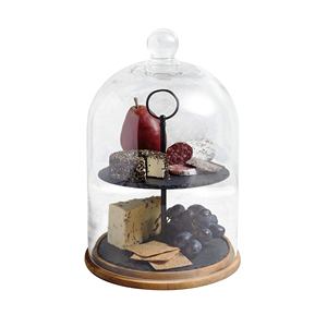 Support à gâteau moderne rond à 2 niveaux en bois et en métal Articles personnalisés faits à la main avec design de fleurs romantiques Nouvelle arrivée - Product Image 3