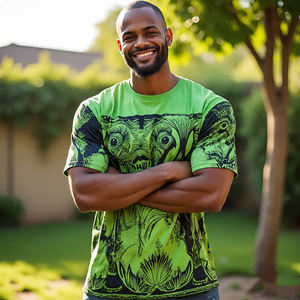 Summer Plus Size Oversize Breathable Eco-Friendly Men's Polyester/Cotton O Neck Short Sleeve Running Drop Shoulder T-Shirts - Product Image 3