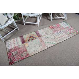 Tapis de 2,2 x 6,46 pieds, tapis turc vintage, tapis à pois rouges - Product Image 2