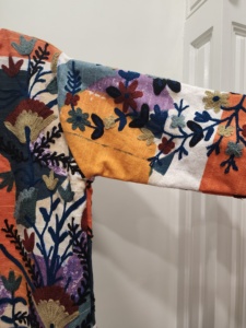 Veste d'hiver courte unisexe décontractée vintage en broderie Suzani, lavée à la pierre, brodée, style bohème, rembourrage en coton, col floral - Product Image 4